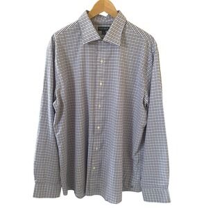 Peter Millar Mens Dress Shirt‎ Crown Crafted Flex Finish Plaid XL Preppy Office